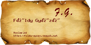 Földy Győző névjegykártya